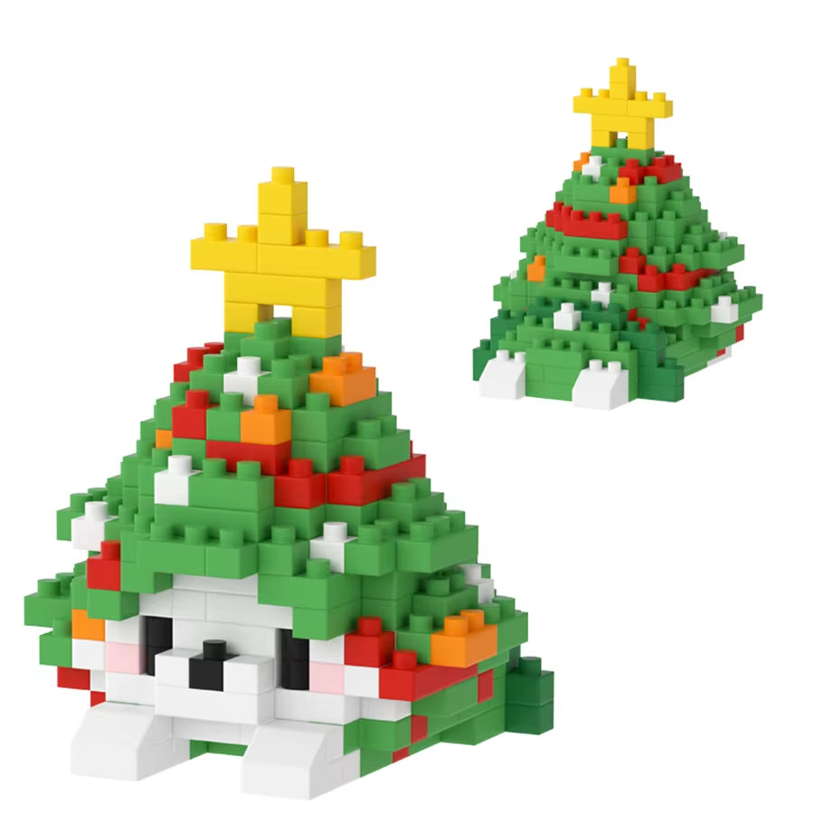 Christimas Toys Micro Building Blocks Toys for Kids Santa Claus Elk DIY Christmas Gifts Decorations