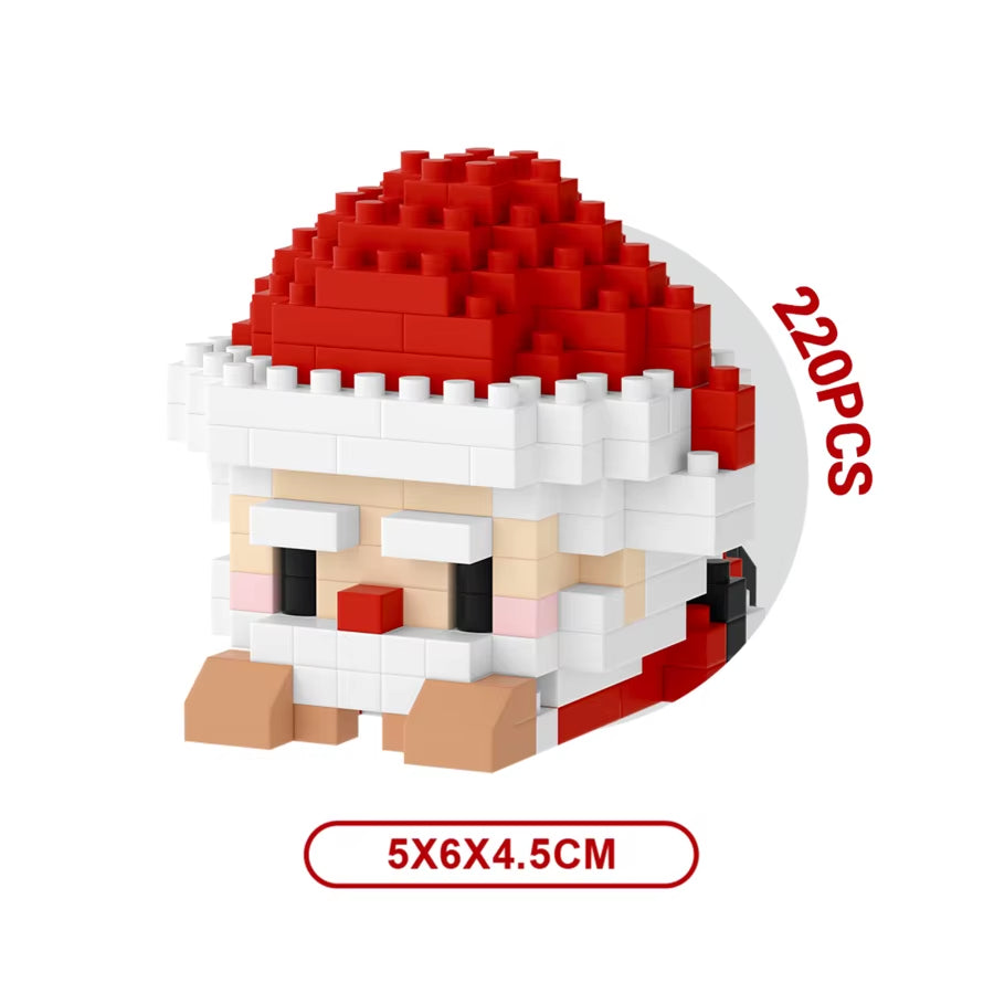 Christimas Toys Micro Building Blocks Toys for Kids Santa Claus Elk DIY Christmas Gifts Decorations