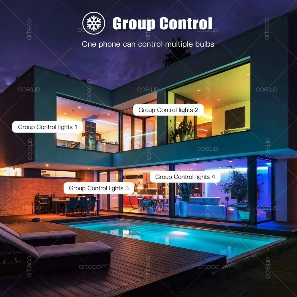 Tuya E27 E14 GU10 Bulb WIFI Zigbee Bluetooth,Dimmable Smart LED Lamp 2700-6500K RGB,LED Light Bulb Work with Alexa Amazon Google