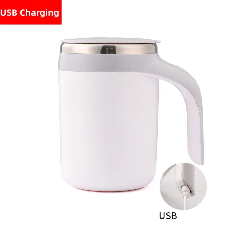 380Ml Automatic Self Stirring Mug Coffee Milk Fruits Mixing Cup Electric Stainless Steel Lazy Rotating Mug Magnetic Stirring Cup