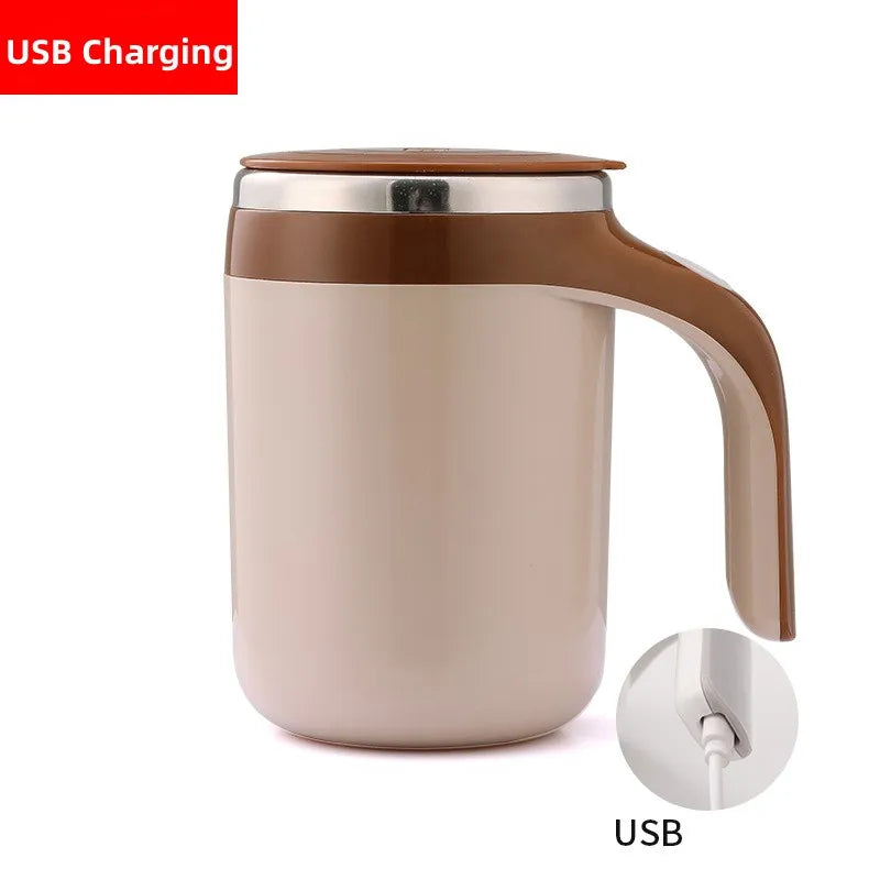 380Ml Automatic Self Stirring Mug Coffee Milk Fruits Mixing Cup Electric Stainless Steel Lazy Rotating Mug Magnetic Stirring Cup